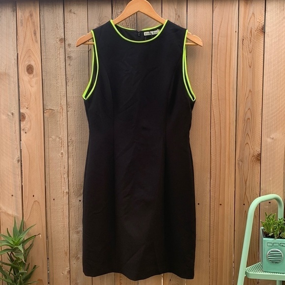 Alice + Olivia Colin Neon Trim Sleeveless Mini Dress size 10 - Picture 4 of 9